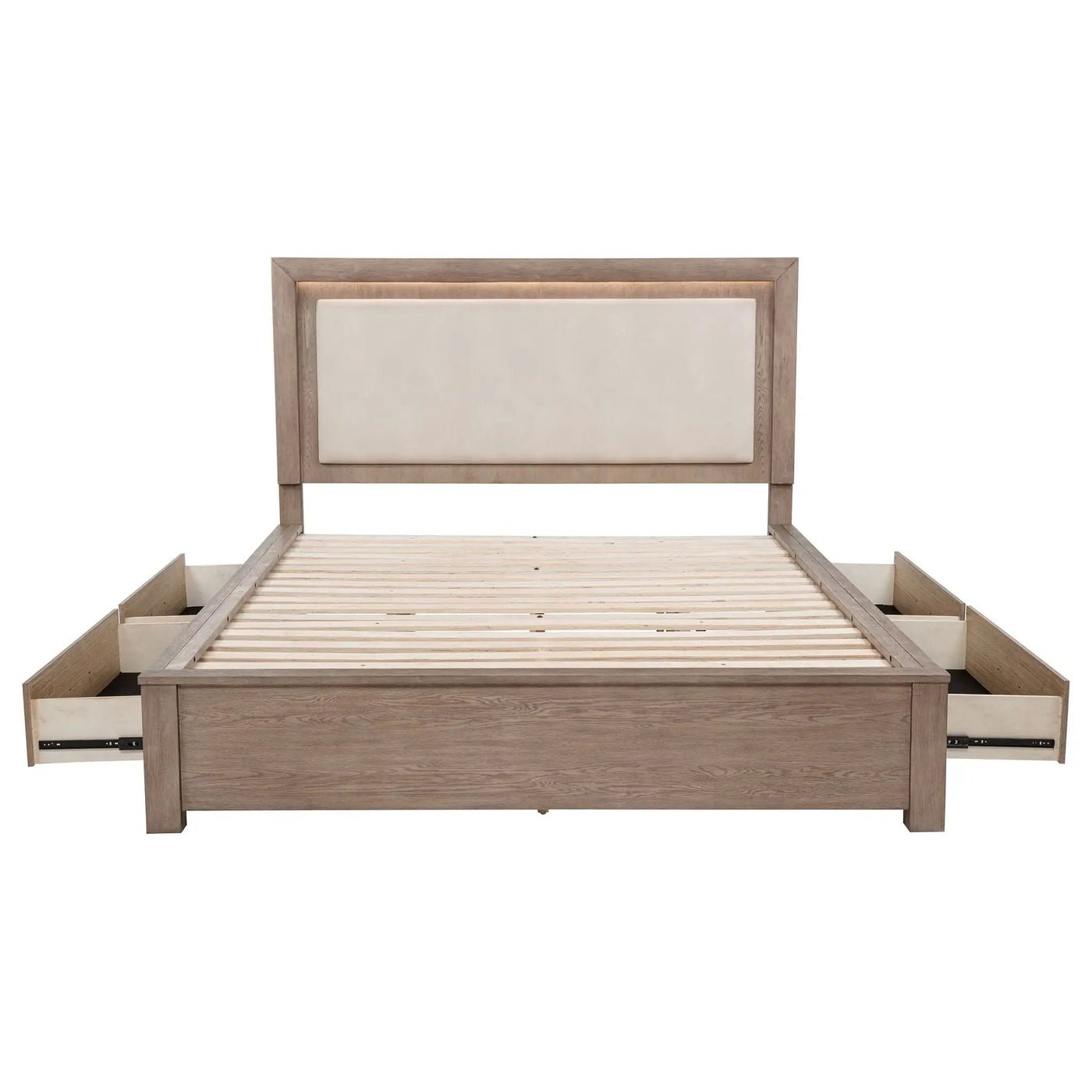 Gibbons - LED Storage Bed With Upholstered Headboard by HouseOfZazla