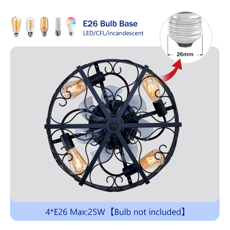 20" Mounting Type Ceiling Fan with Reversible Motor and Remote Control by HouseOfZazla