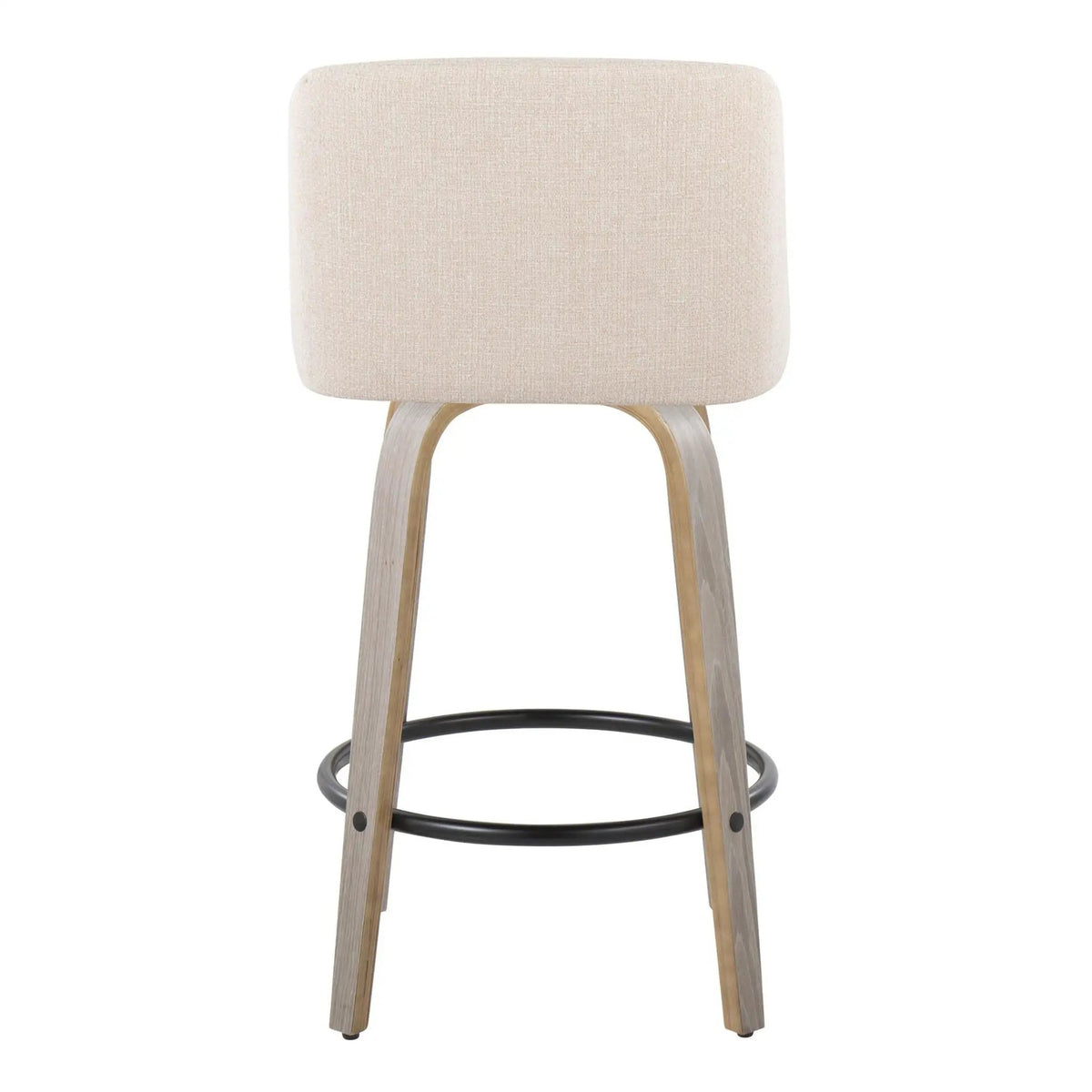 Toriano - Contemporary Fixed Height Counter Stool With Swivel & Round Footrest (Set of 2) by HouseOfZazla