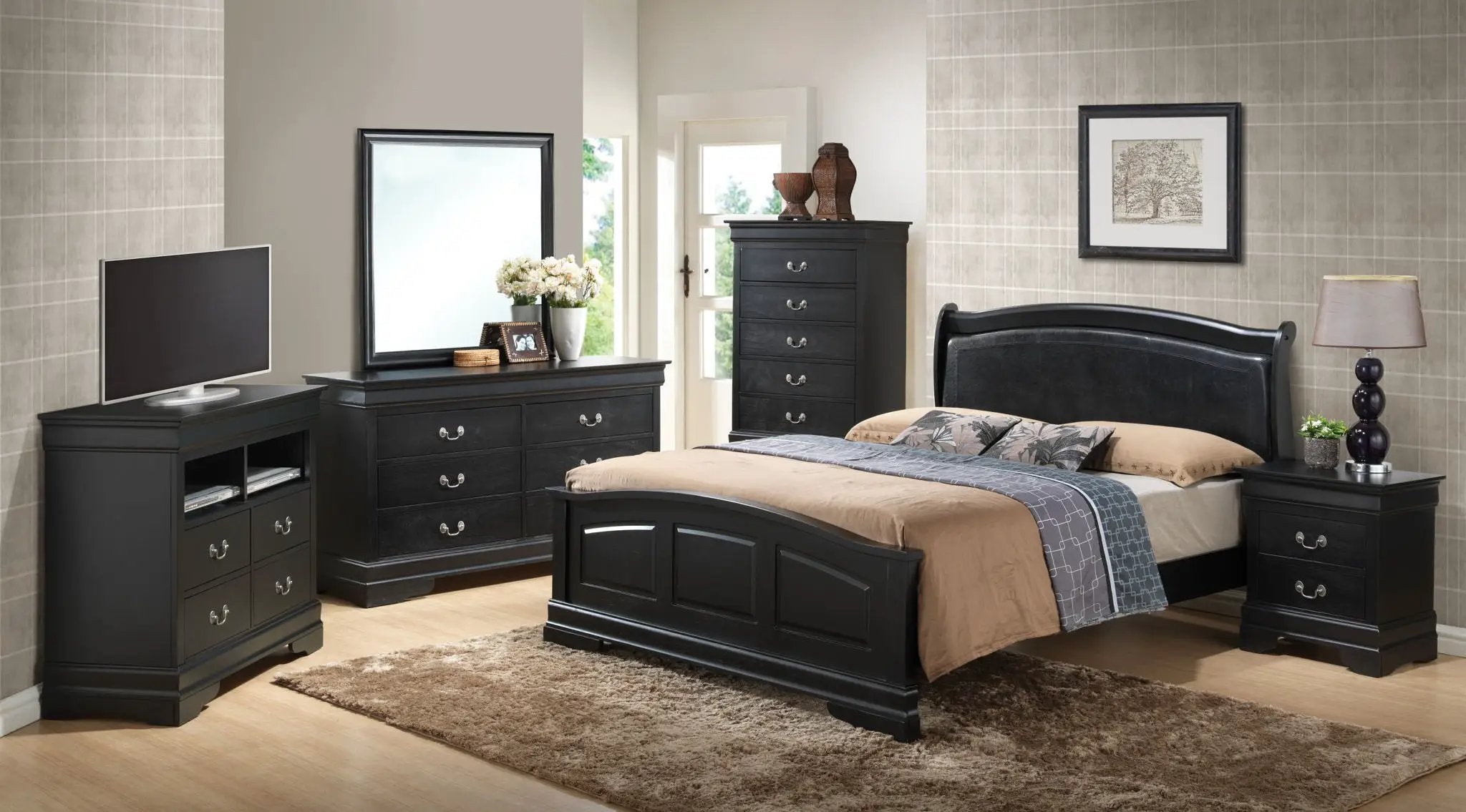 Panel Sleigh Bed Elegantly Crafted by Unique Piece Furniture