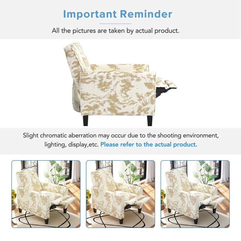 Push Back Upholstered Recliner Armchair by HouseOfZazla