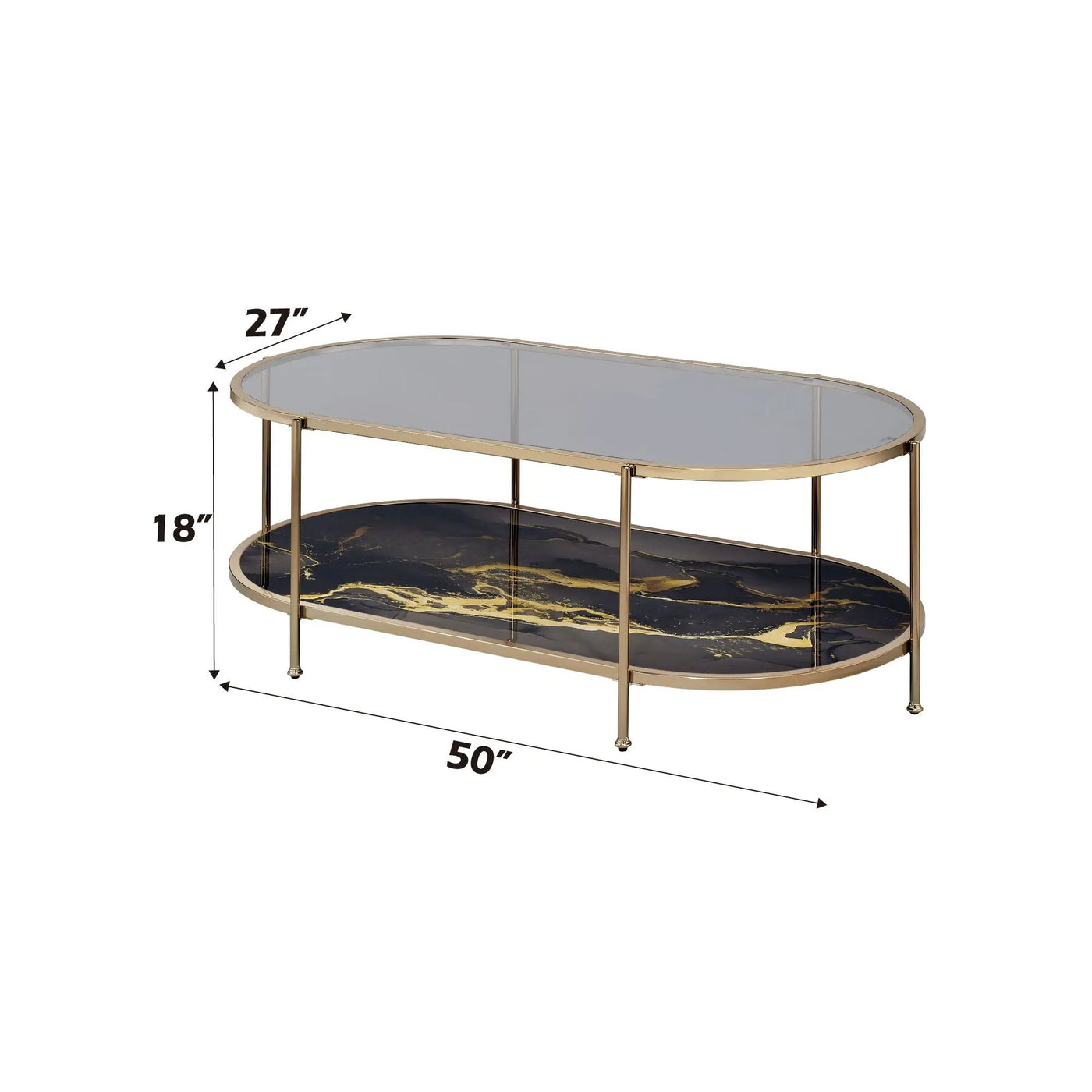 Fiorella - Marble Print Glass Table by Unique Piece Furniture