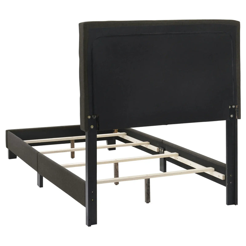 Mapes Upholstered Twin Panel Bed Charcoal by Unique Piece Furniture