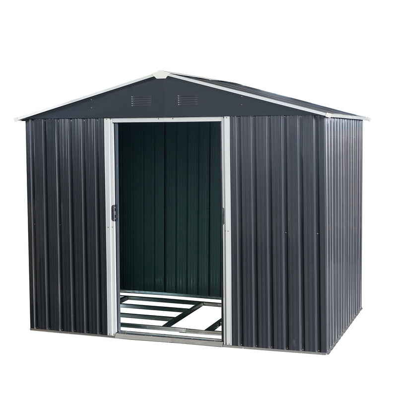 Outdoor Metal Storage Shed With Floor Base by HouseOfZazla