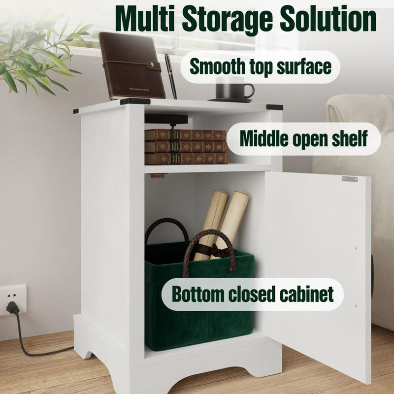 Farmhouse Nightstand, Charging Station & Storage by HouseOfZazla