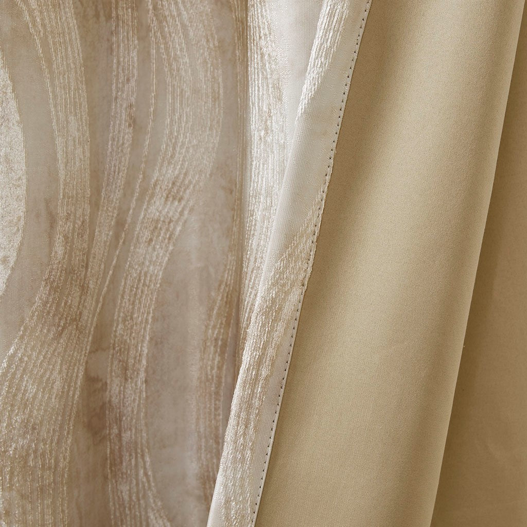 Printed Jacquard Grommet Top Total Blackout Curtain Panel by HouseOfZazla
