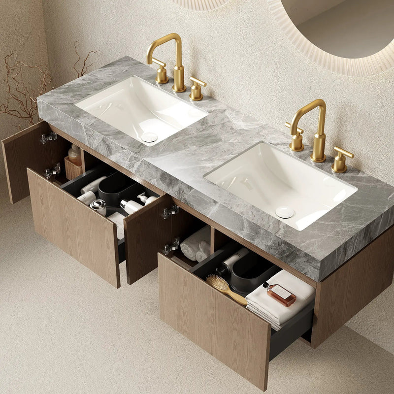 MURI 60" Bathroom Vanity & Sink, Floating Storage Cabinet by HouseOfZazla