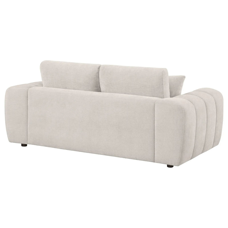 Burnett Chenille Upholstered Wide Arm Loveseat Ivory by Unique Piece Furniture