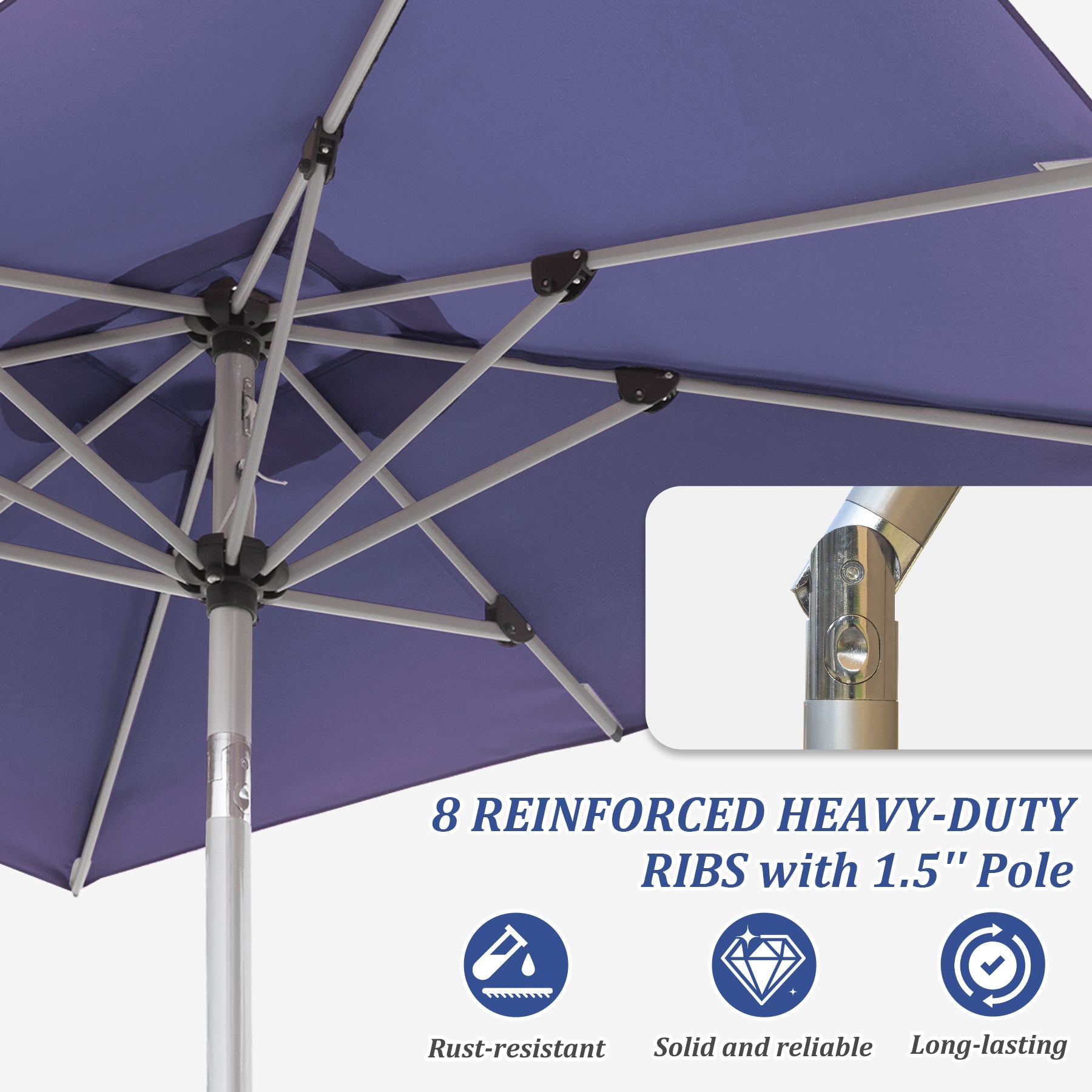 Rectangle Patio Umbrella with Crank Lift and Tilt Function by HouseOfZazla