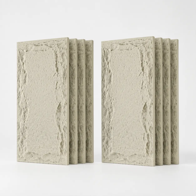 3D Faux Stone Wall Panels - 8 PCS PU Wainscoting Panel by HouseOfZazla