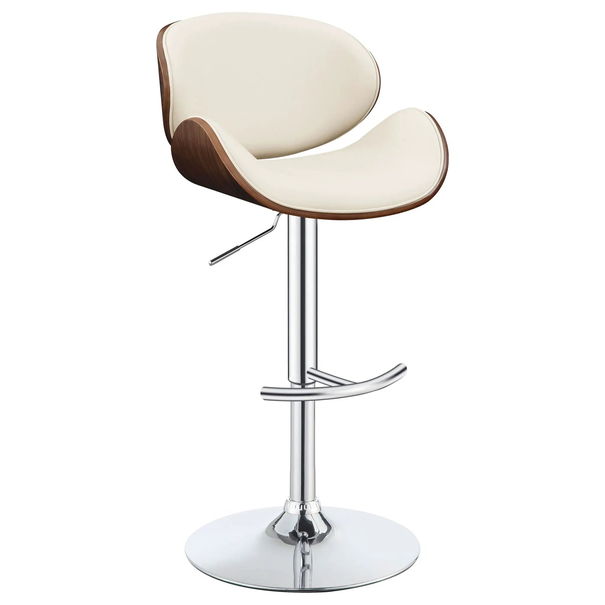 Adjustable Bar Stool With Upholstery - Ivory by HouseOfZazla