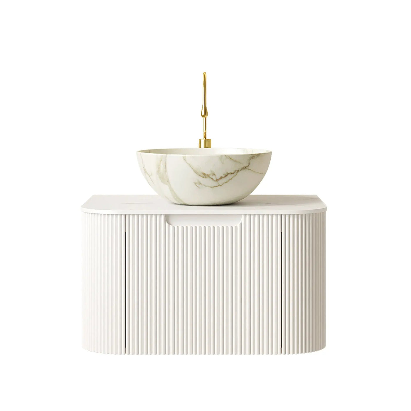 DINA 24" Bathroom Vanity & Sink with Floating Curved Edges by HouseOfZazla