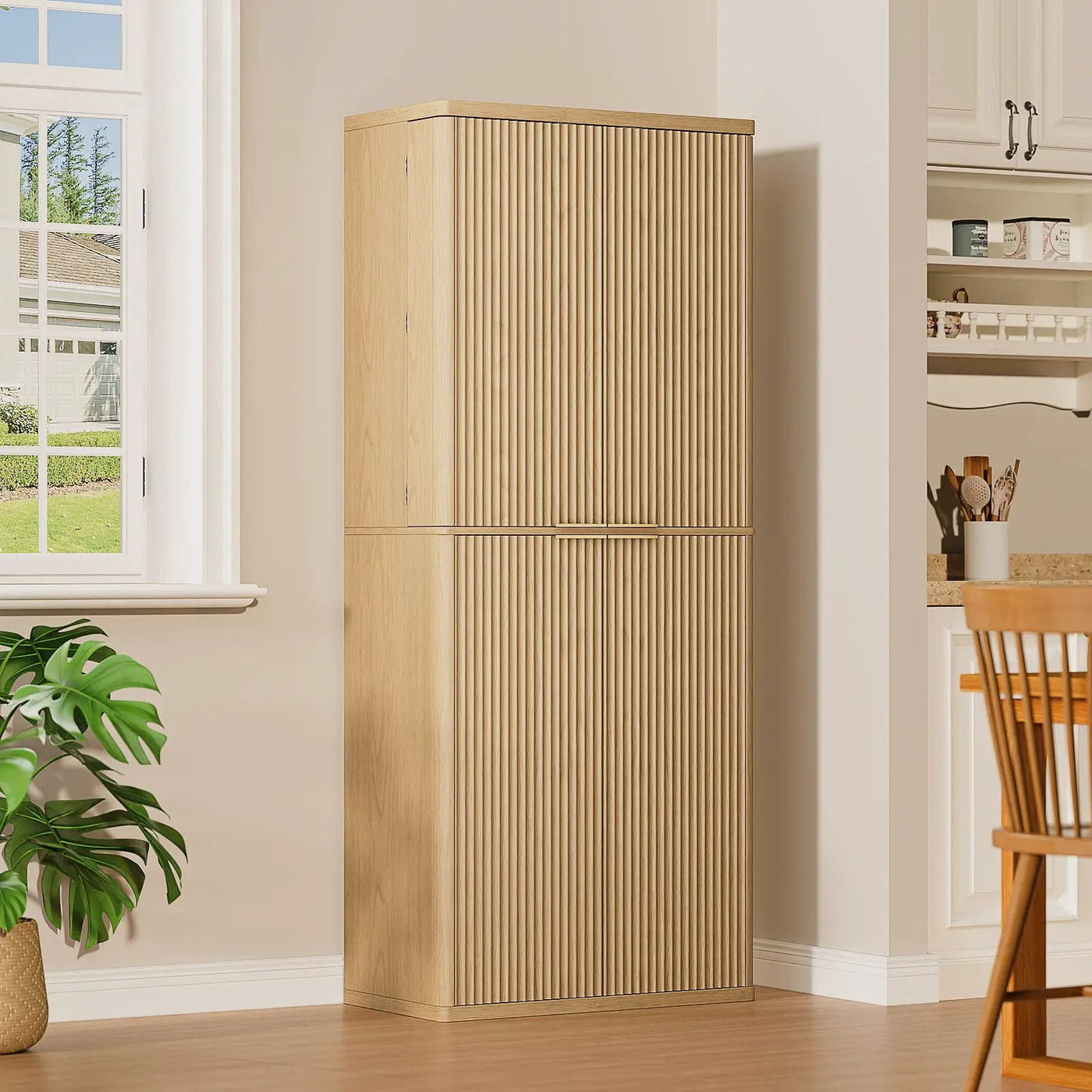 Kitchen Pantry Cabinet With 6 Doors by Unique Piece Furniture