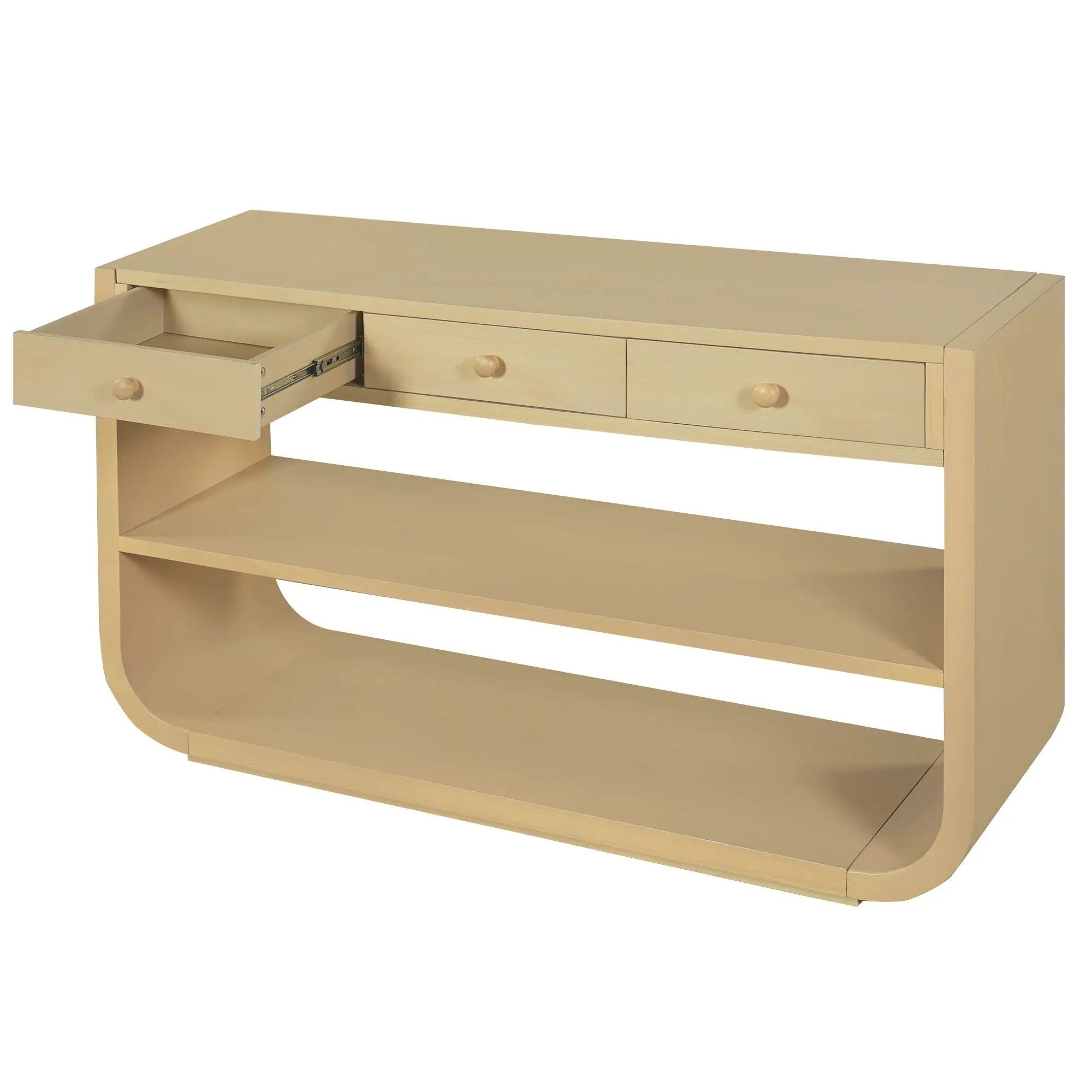 Console Table With 3 Soft Close Drawers & 2 Open Shelves by HouseOfZazla