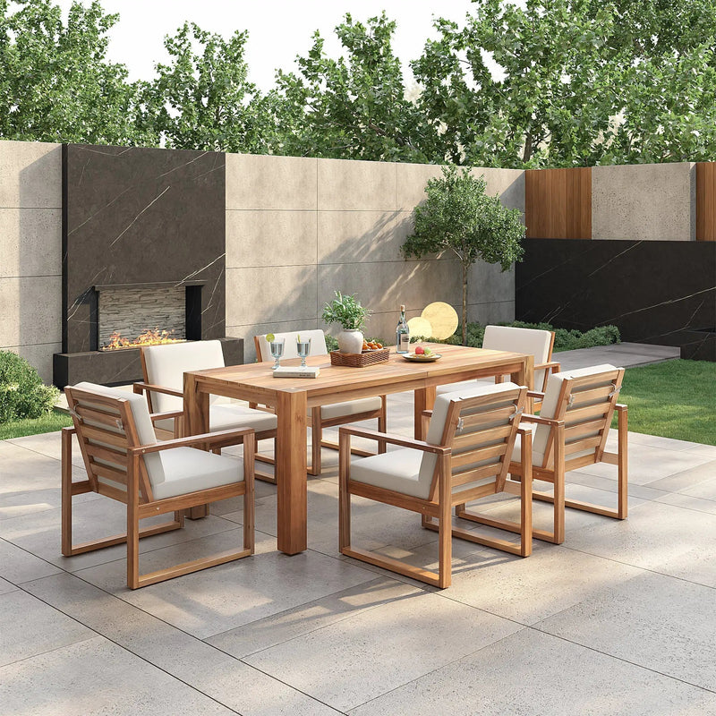 TREXM Patio Table and Chairs Set, 7-Piece Outdoor Dining Set for 6 by HouseOfZazla