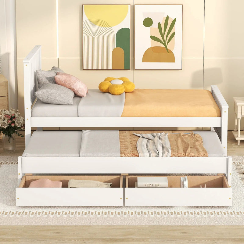 Platform Bed With Trundle And Drawers by Unique Piece Furniture