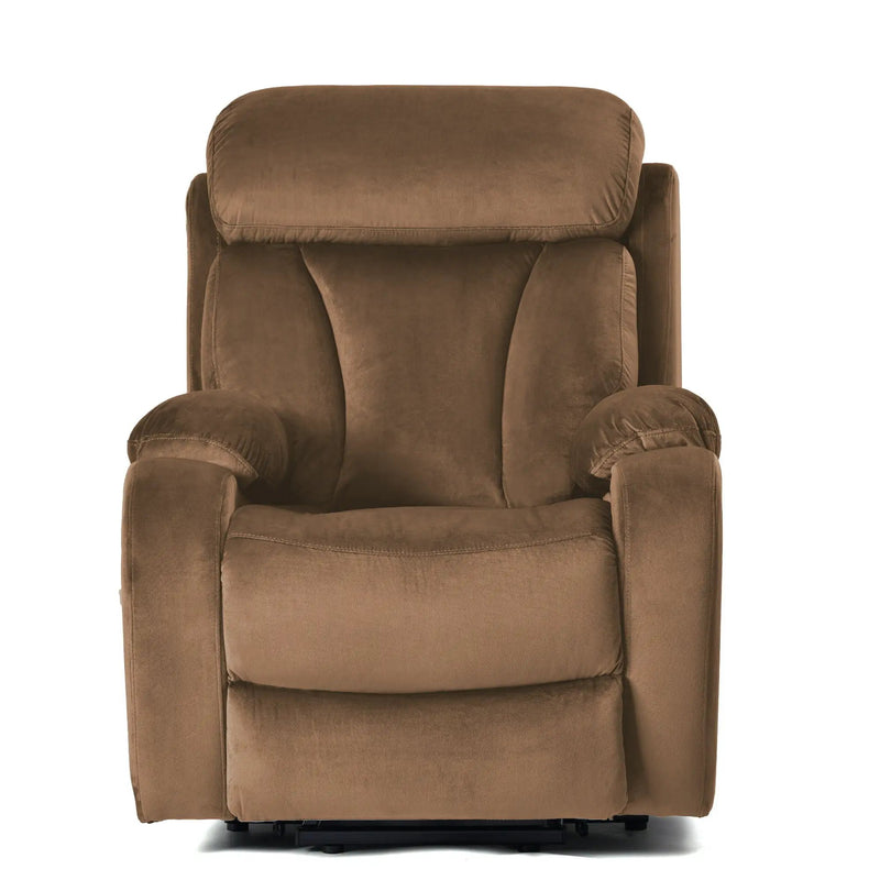 Lift Chair Recliner Power Remote Control Recliner Sofa Relax Soft Chair Anti - Skid Australia Cashmere Fabric Furniture Living Room - Brown by HouseOfZazla
