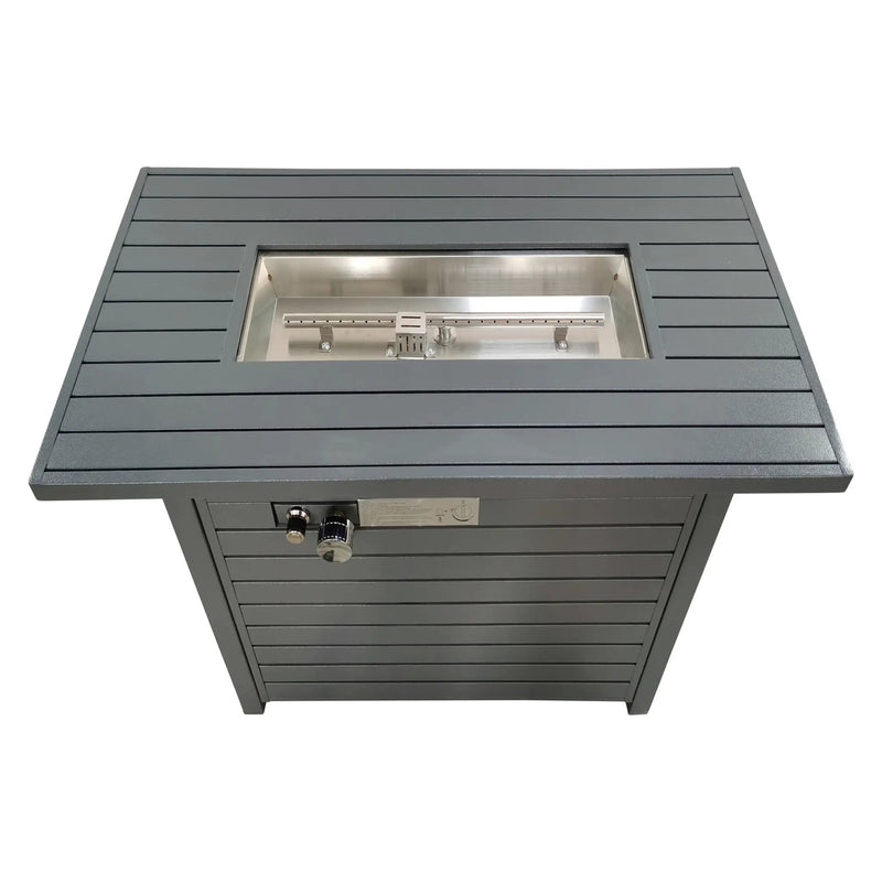 Propane Outdoor Fire Pit Table With Lid - Gray by HouseOfZazla