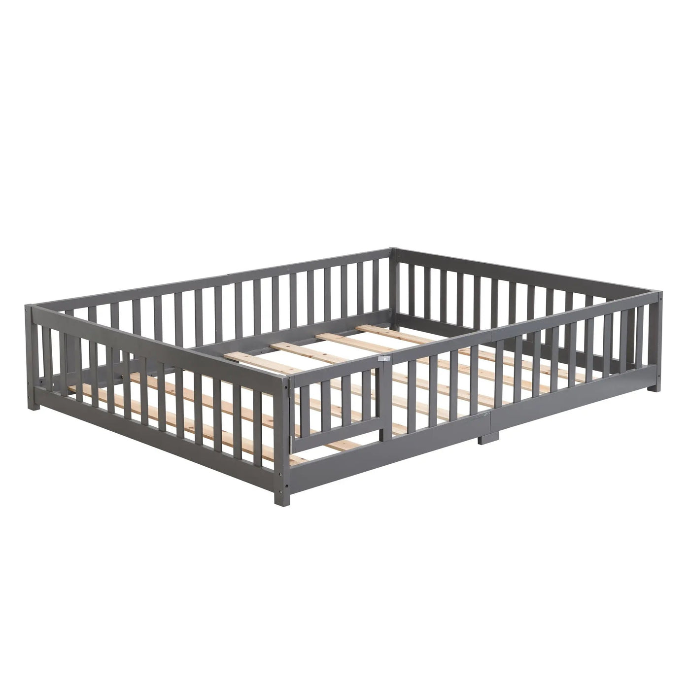 Solid Floor Bed With Door And Fence For Children by HouseOfZazla