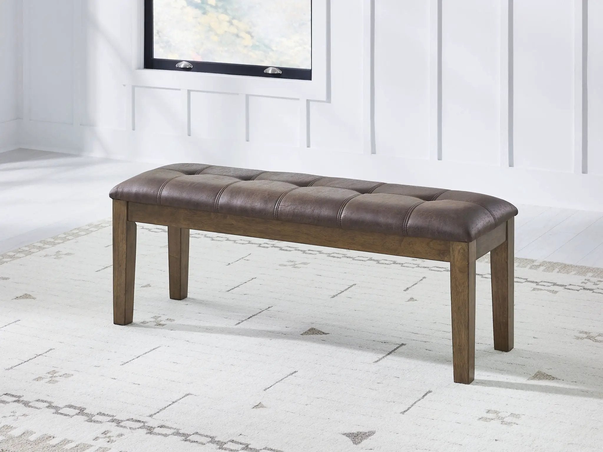Urbinforte - Large Upholstered Dining Room Bench - Light Brown by Unique Piece Furniture