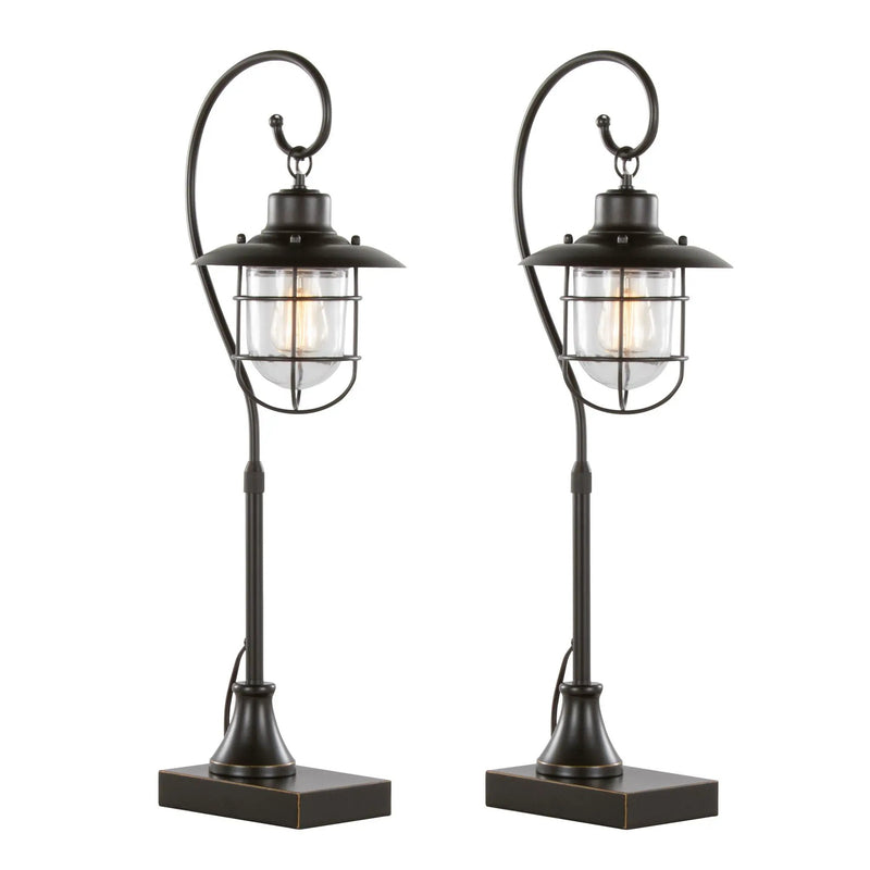 Landen - Contemporary Task Lamp (Set of 2) - Oil Rubbed Bronze / Clear by HouseOfZazla