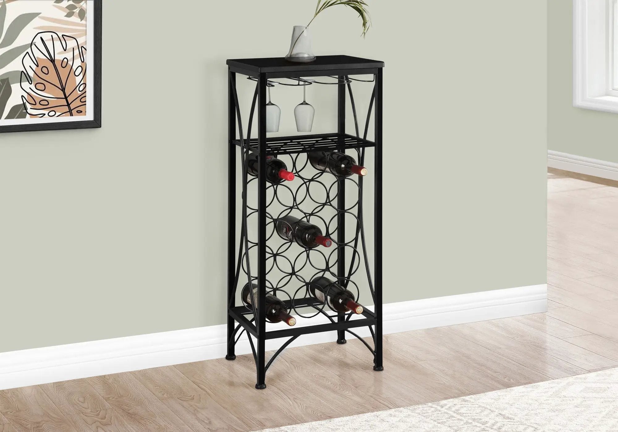 Home Bar, Wine Rack, Transitional - Black by Unique Piece Furniture