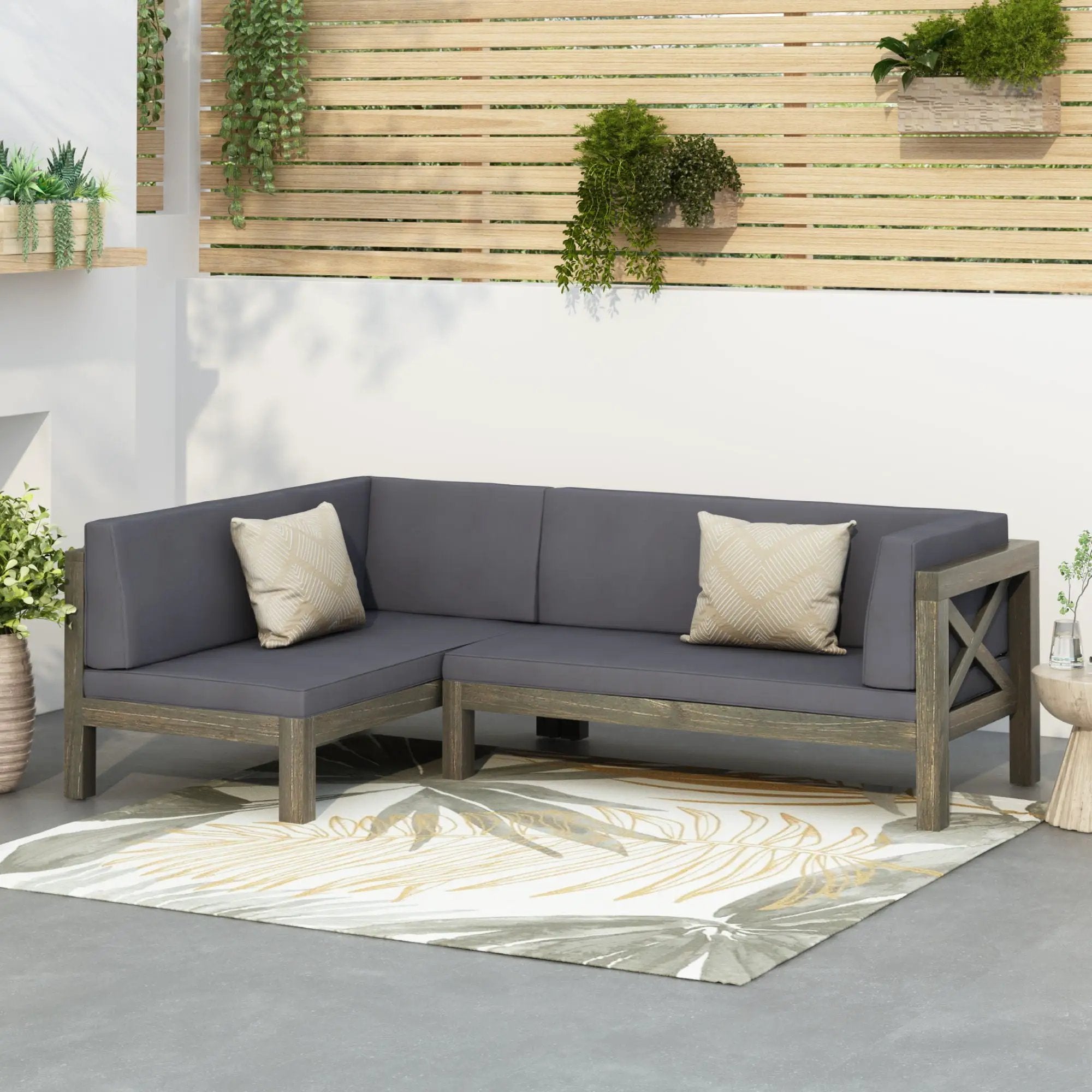 Brava - X Back Corner Bench by HouseOfZazla