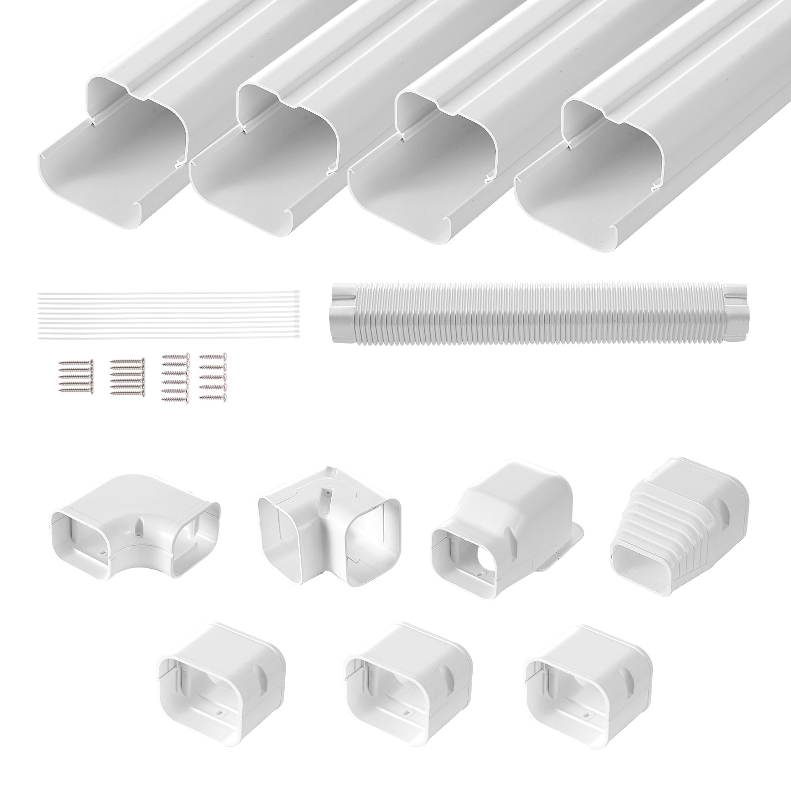 Mini Split Line Set Cover 3 Inch W x 15.8 Ft L PVC Decorative Pipe Line Cover by HouseOfZazla