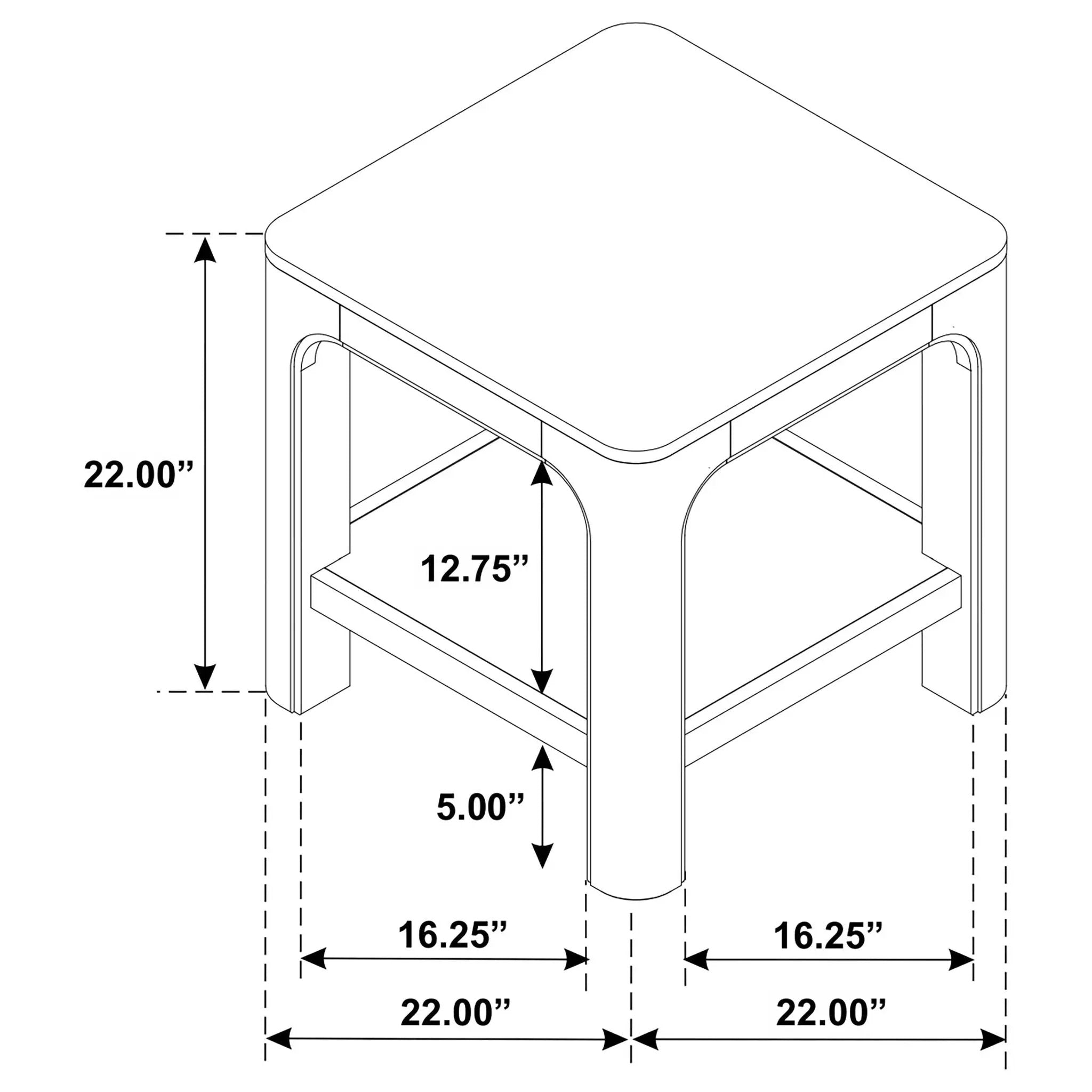 Solano Square Wood Side End Table with Shelf Weathered Mango by Unique Piece Furniture