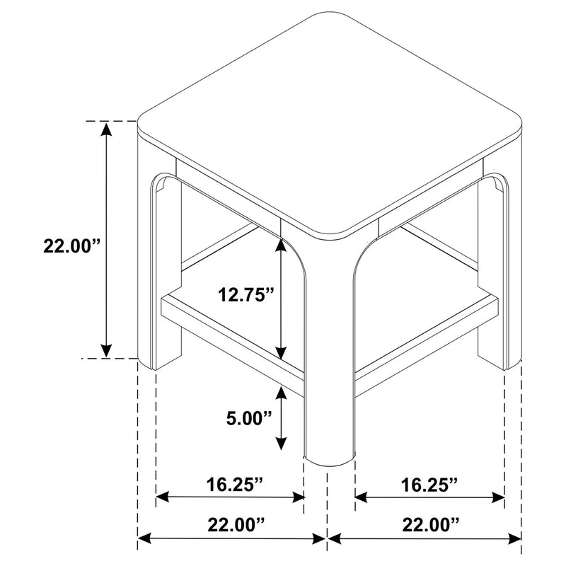 Solano Square Wood Side End Table with Shelf Weathered Mango by Unique Piece Furniture