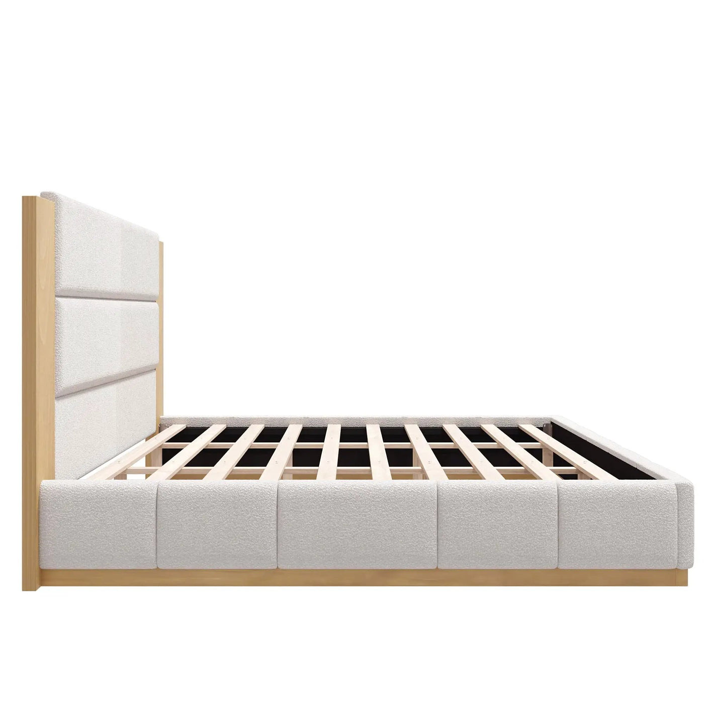 Modern Upholstered Platform Bed With Extended Headboard by HouseOfZazla