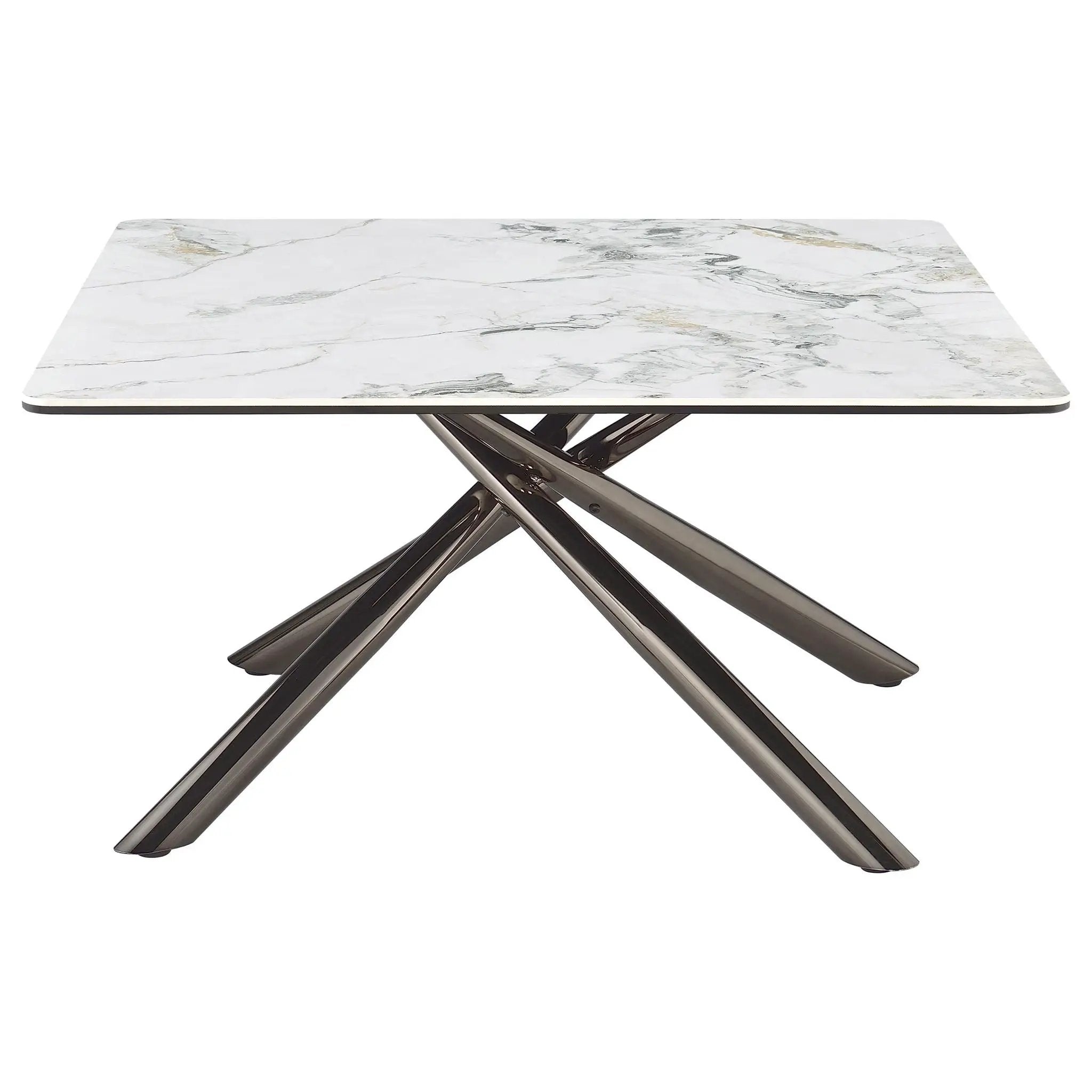 Carvell Square Sintered Stone Top Coffee Table Mirage White by Unique Piece Furniture