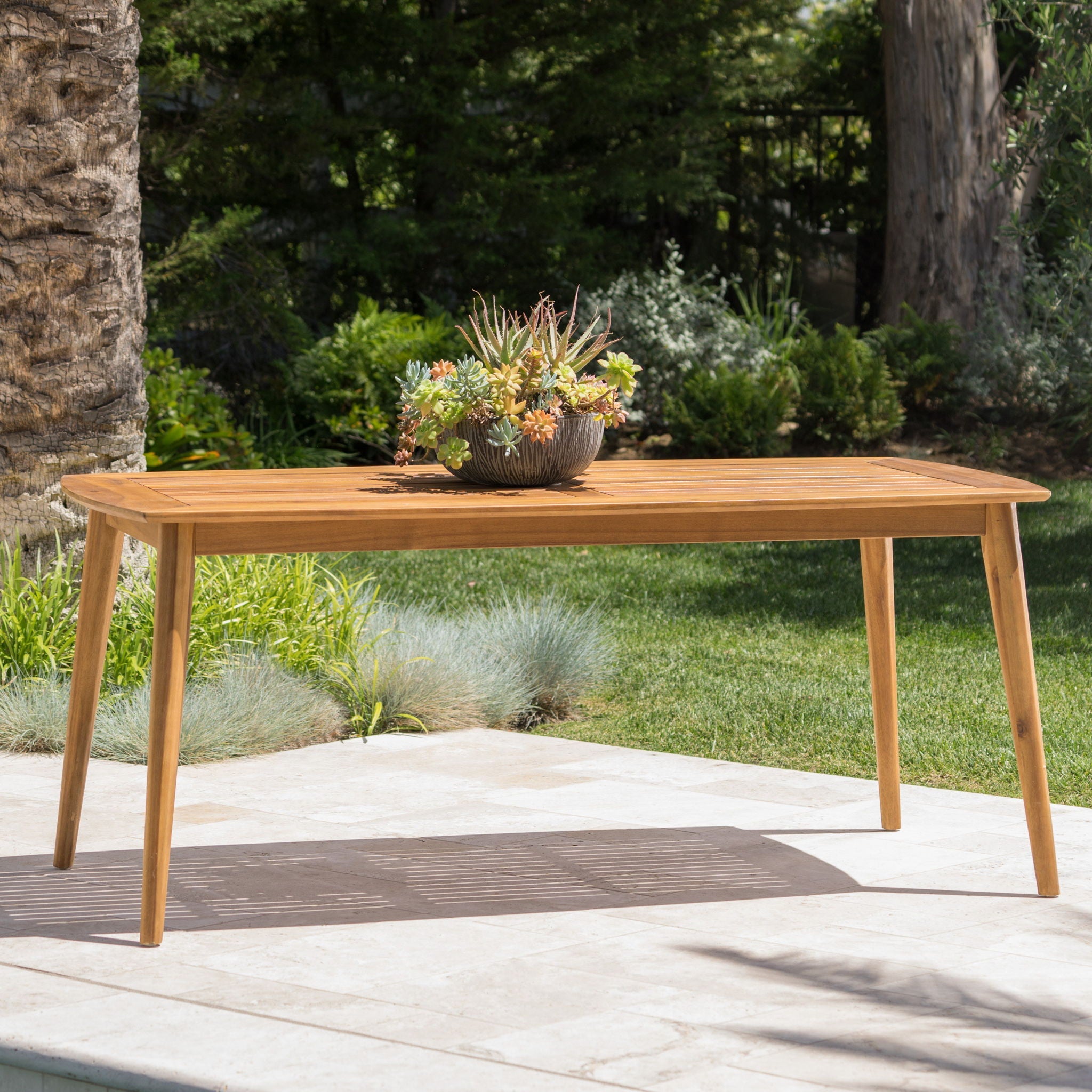 Outdoor Dining Table With Frame - Teak by HouseOfZazla