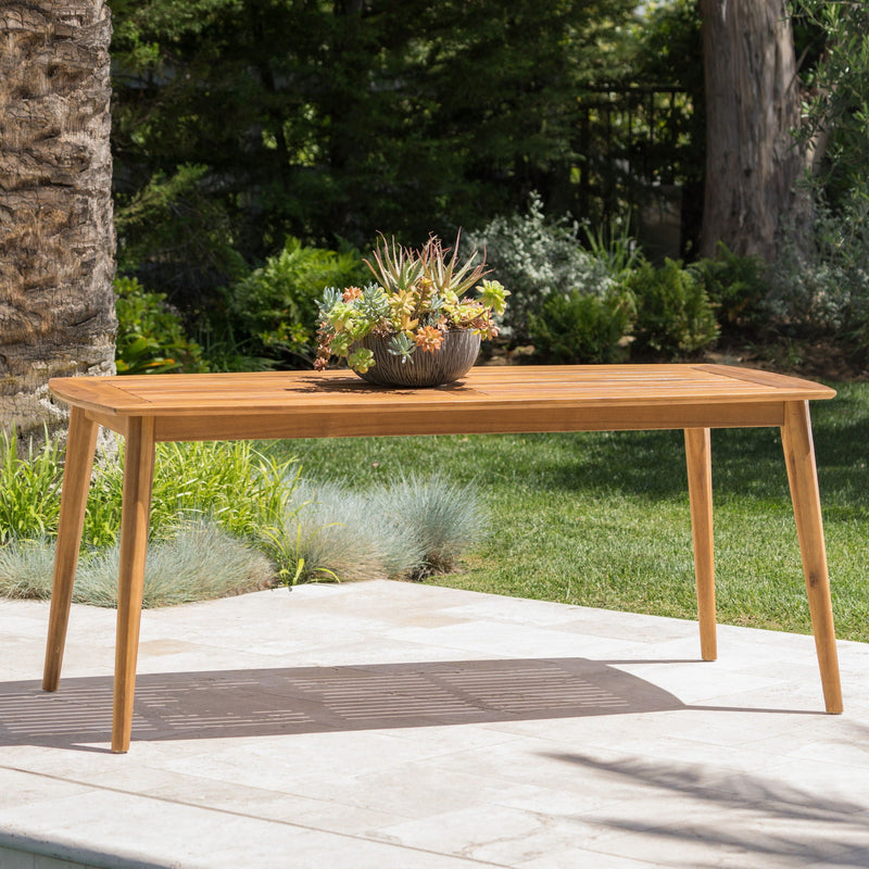Outdoor Dining Table With Frame - Teak by HouseOfZazla