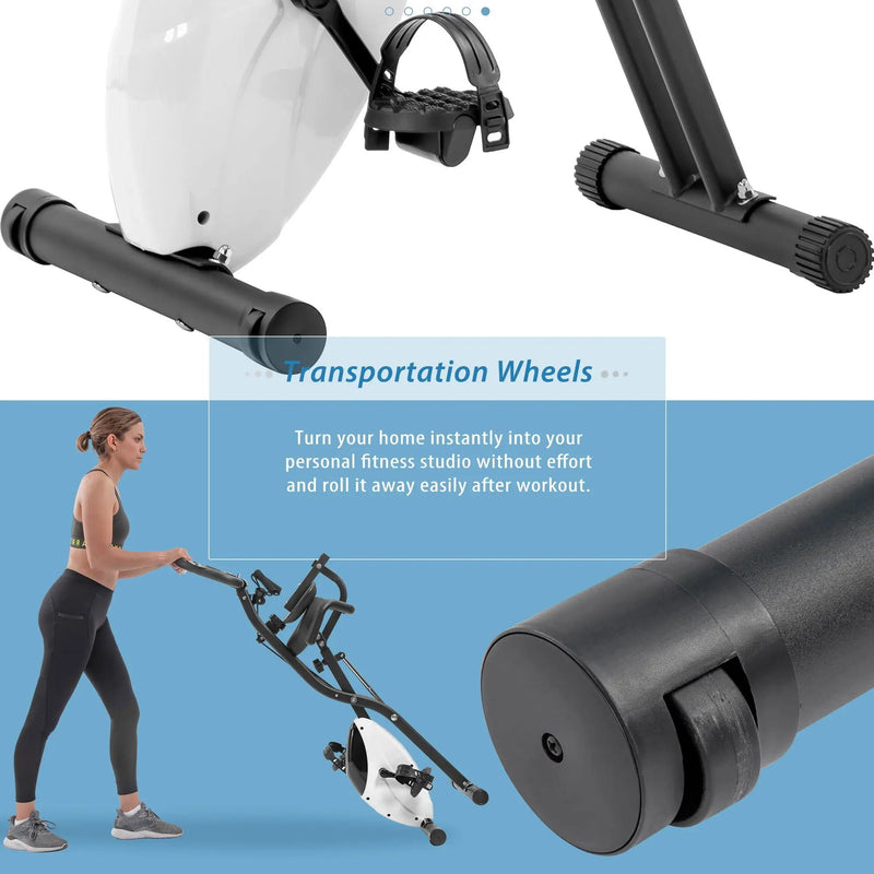 Exercise Bike Folding Stationary Bikes For Home With 16 Level Magnetic Resistance by HouseOfZazla