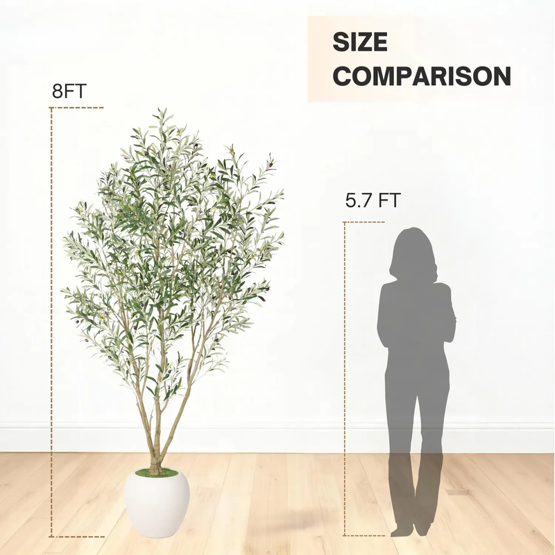 8FT Artificial Olive Tree With Big Decorative by HouseOfZazla