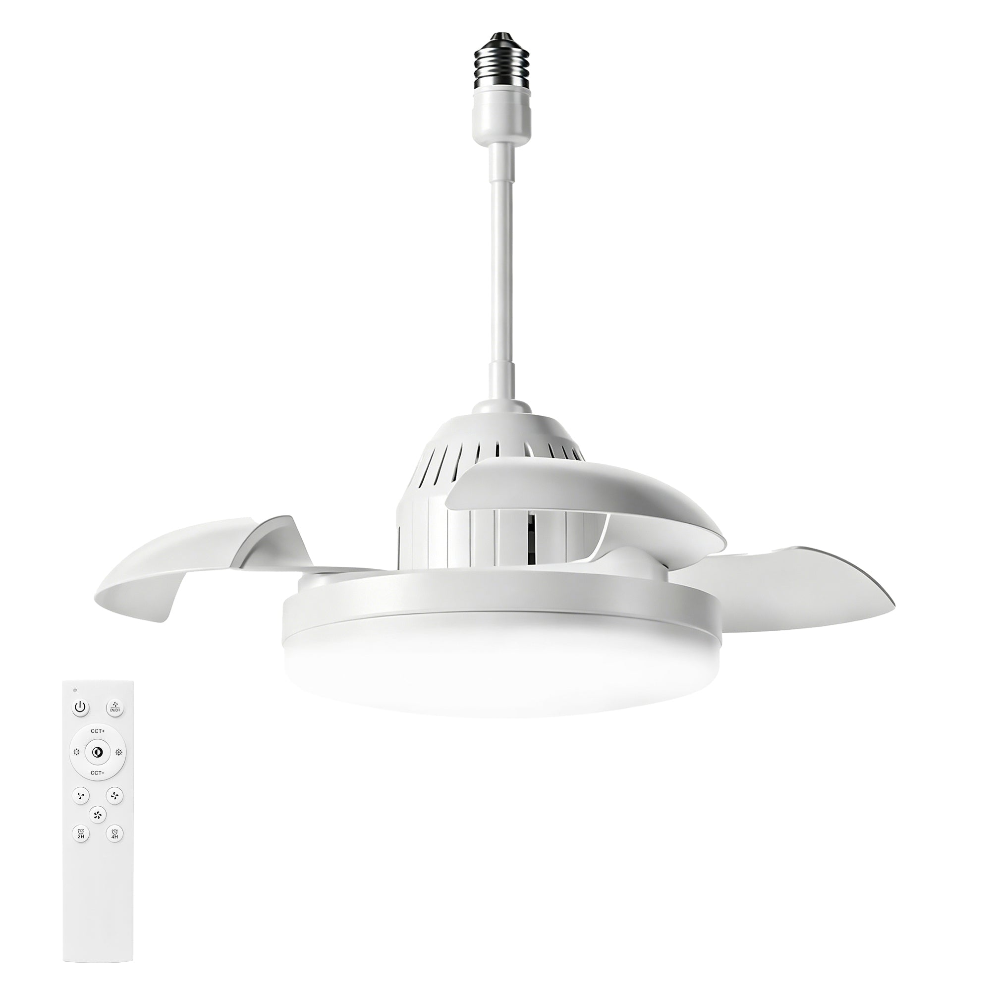 Bulb-Type Small Ceiling Fan with Retractable Blades and Remote Control by HouseOfZazla
