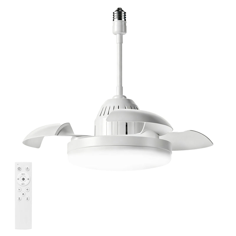 Bulb-Type Small Ceiling Fan with Retractable Blades and Remote Control by HouseOfZazla