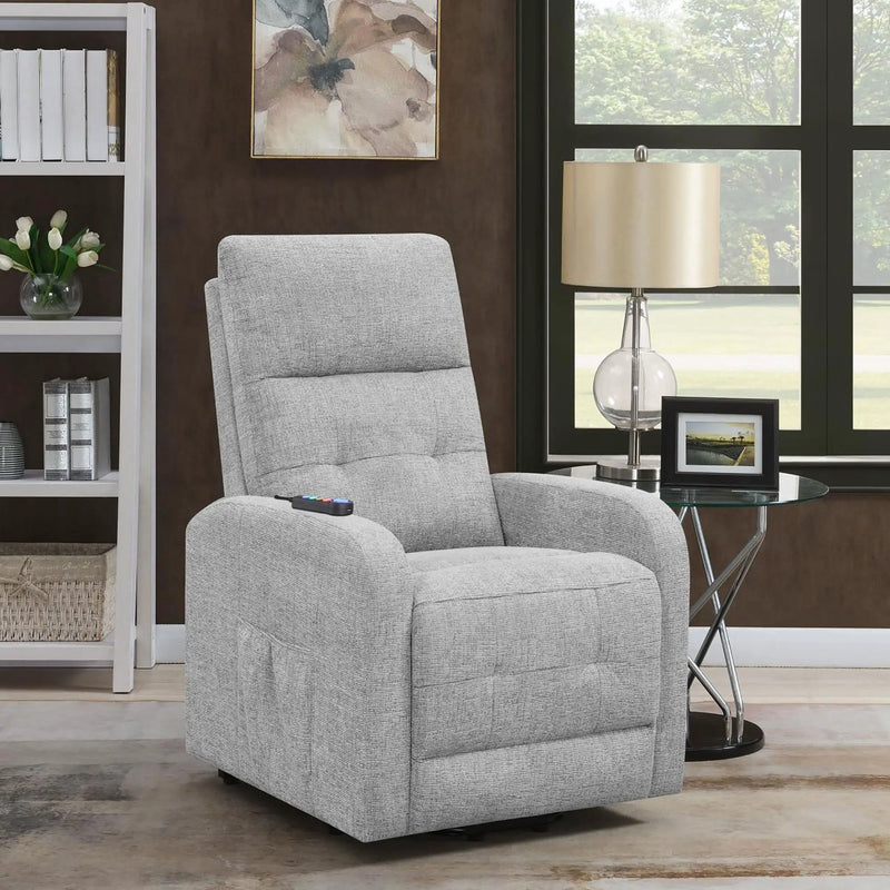 Tufted Power Lift With Foam Cushioning And USB Charging Ports - Gray by HouseOfZazla