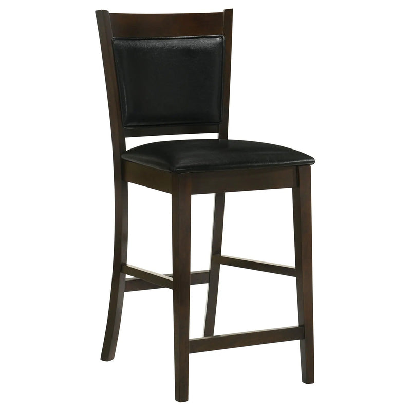 Upholstered Counter Height Stools (Set of 2) - Black / Espresso by HouseOfZazla