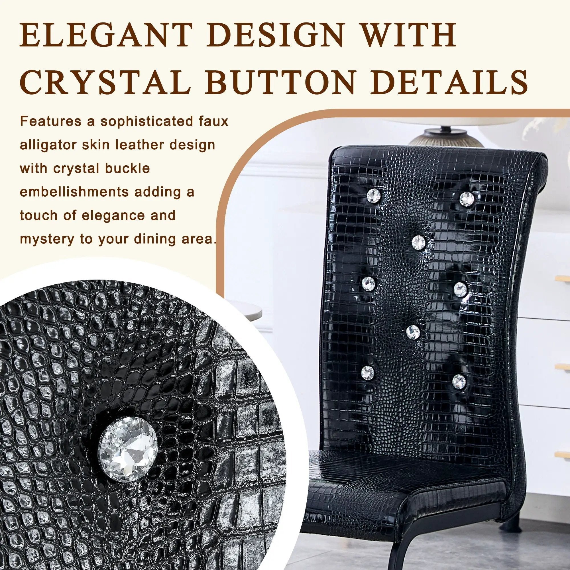 Alligator Skin Upholstered Dining Chairs by HouseOfZazla