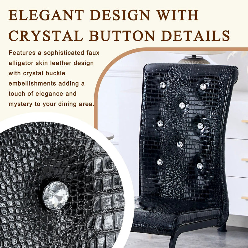 Alligator Skin Upholstered Dining Chairs by HouseOfZazla