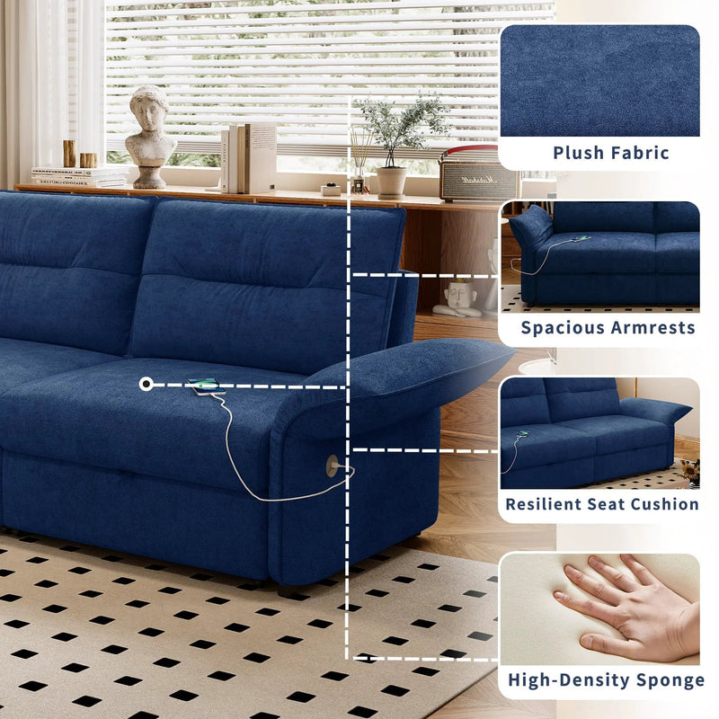 Multi-Functional 85-Inch Convertible Sofa Bed by HouseOfZazla