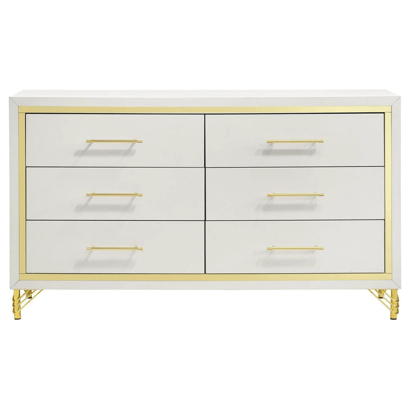 Lucia 6-drawer Dresser Cabinet White by Unique Piece Furniture