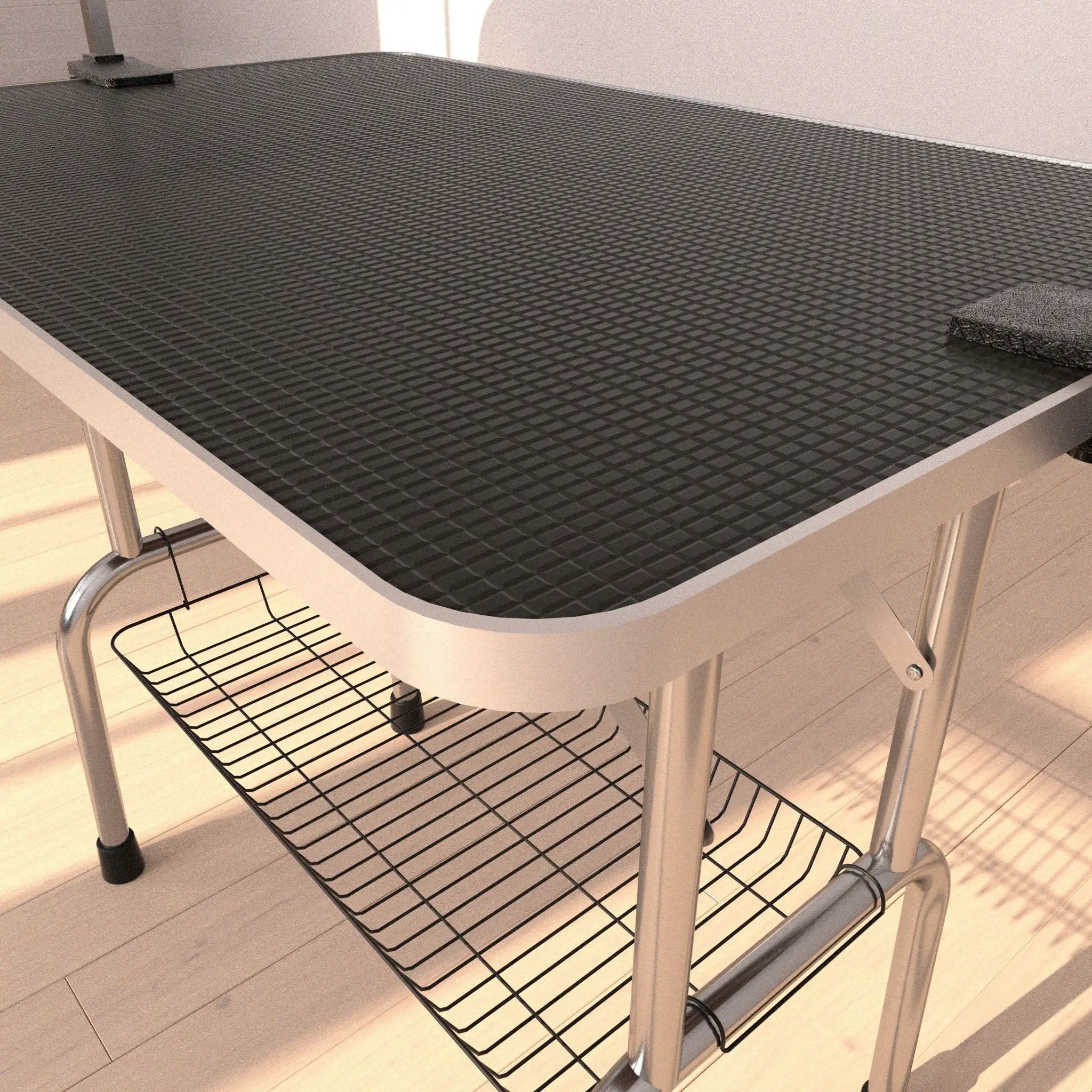 Professional Dog Pet Grooming Table Adjustable Heavy Duty Portable With Arm & Noose & Mesh Tray - Black by HouseOfZazla