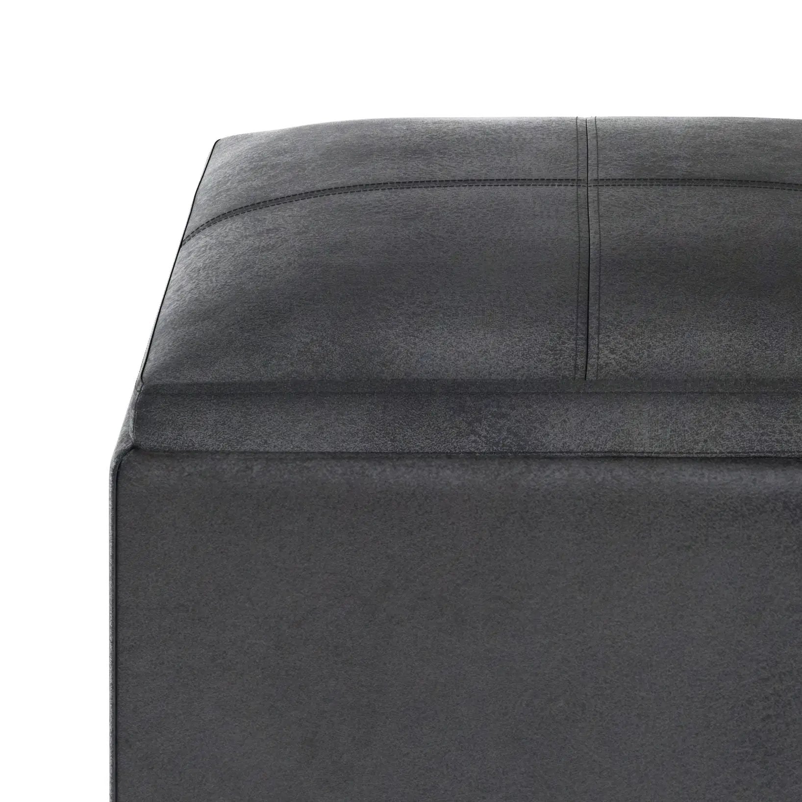 Rockwood - Upholstered Cube Storage Ottoman With Tray by HouseOfZazla