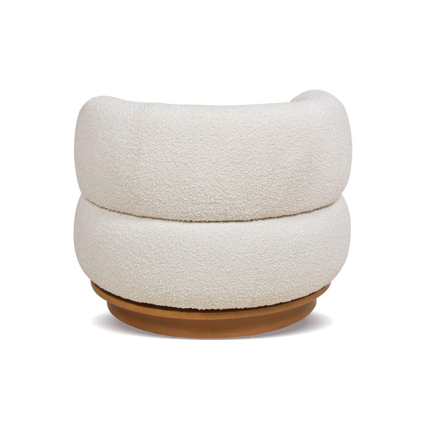 Fuji - 360 Swivel Low Barrel Back Accent Chair - Ivory White by HouseOfZazla