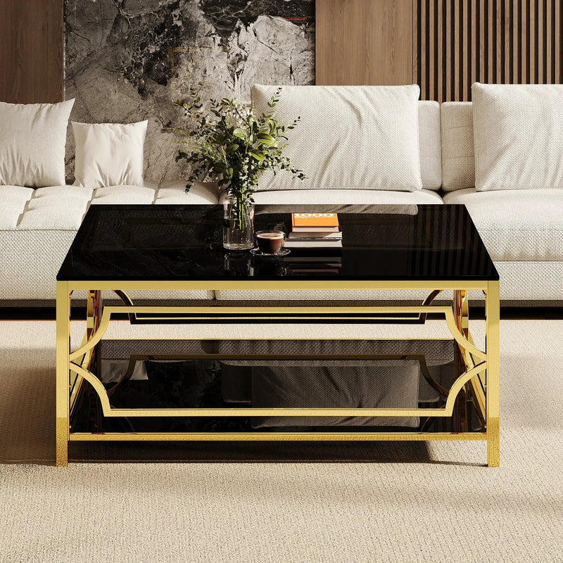 Square Glass Coffee Table in 33.5" by HouseOfZazla