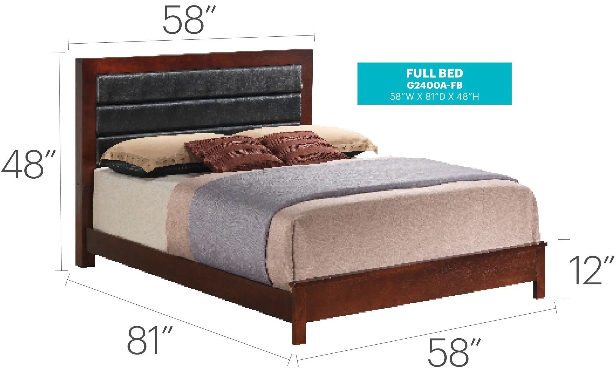 Transitional Modern Design Bed by Unique Piece Furniture