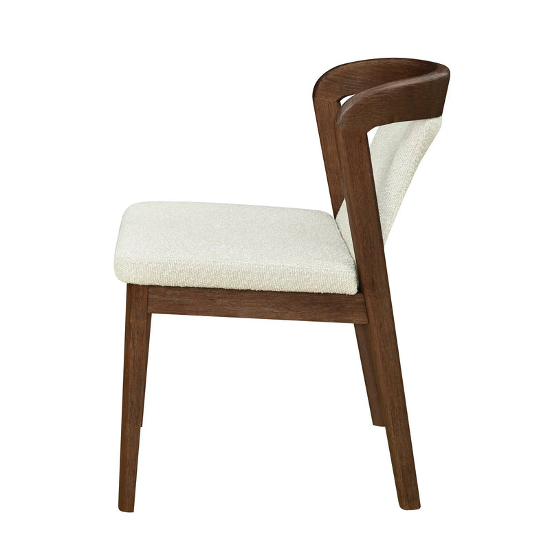 Upholstered Backrest Armless Dining Chairs (Walnut+Camel) by HouseOfZazla
